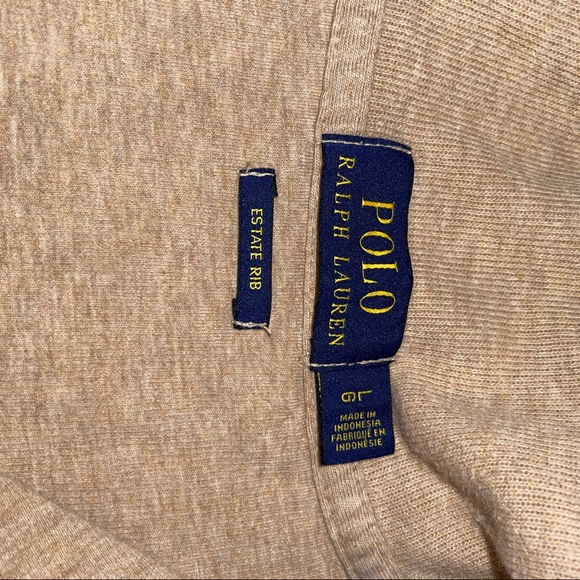 Ralph Lauren Polo 1/2 Zip-Up Brown Mens Size Large - Picture 4 of 5
